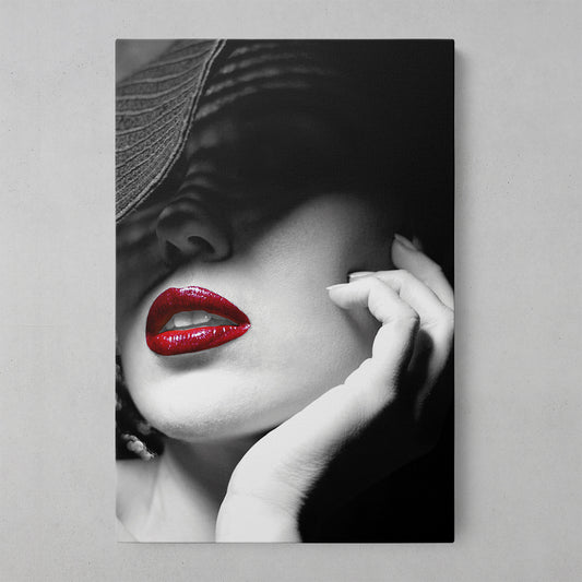 Crimson Glam: Bold Red Lipstick Art Print