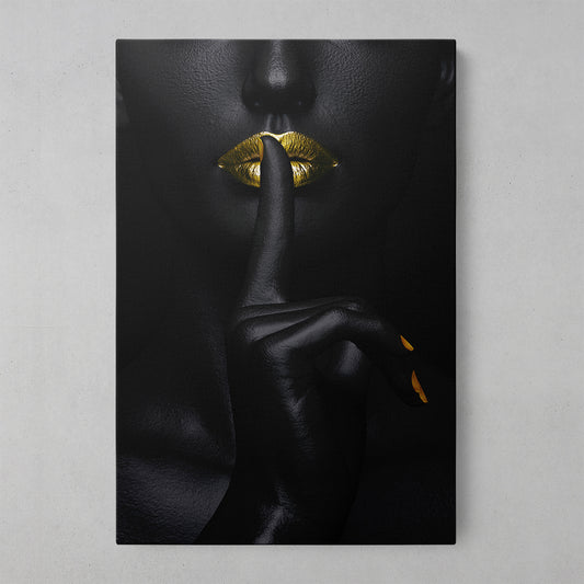 Elegant Black and Gold Lady Artwork