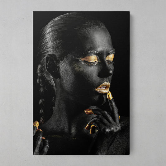 Elegant Black and Gold Lady Art Print