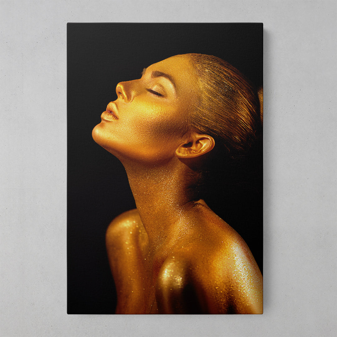 Gilded Elegance: Golden Lady Art Print