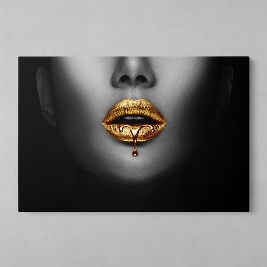 Elegant Noir: Black and Gold Lady Art Print