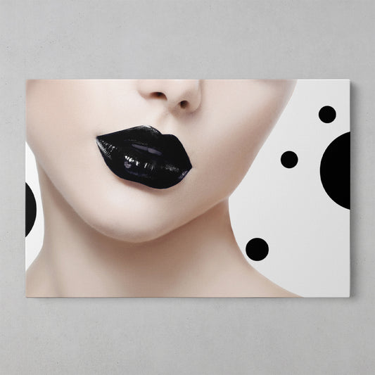 Elegant Noir: Glossy Black Art Canvas