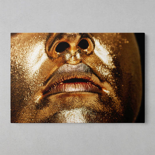 Golden Elegance: Ladies' Art Canvas
