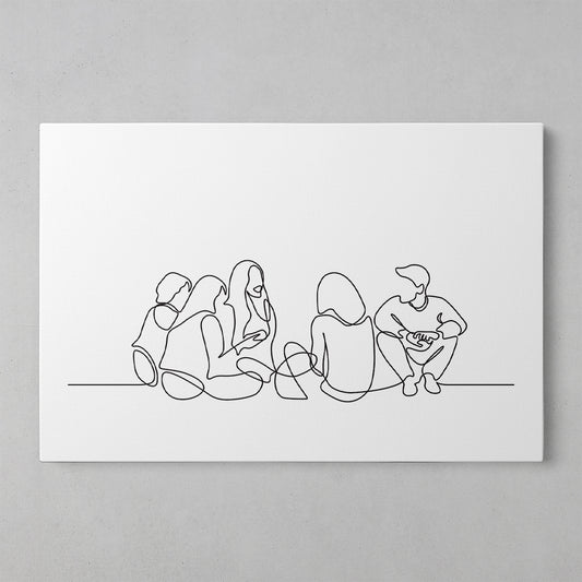 Friends in Lines: A Playful Canvas Poster